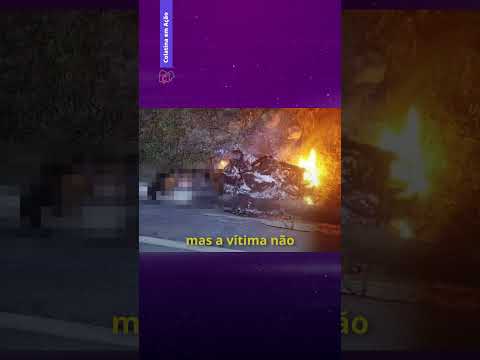 Homem morre após moto pegar fogo em acidente na ES-220, em Vila Pavão