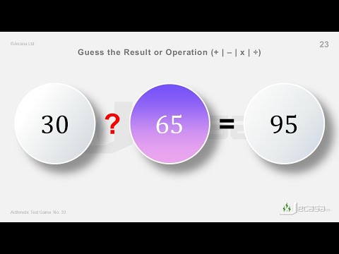 Arithmetic Test Game  No. 33 | Test Your Brain Power | (8)–(-8) | (16)÷(8) |  (-35)–(30) | (2)–(7)