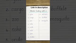 Words Ending with o