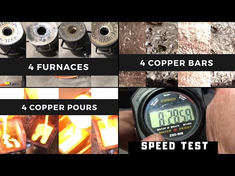 4 Melts 4 Pours 4 Pounds 4 Furnaces Time Trial & Gas Usage - Copper Casting Devil-Forge ASMR