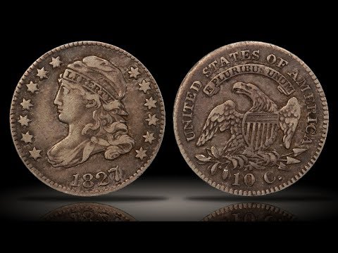 1827/7 Capped Bust Dime PCGS VF35 Scarce Repunched Date JR-1 Variety RPD