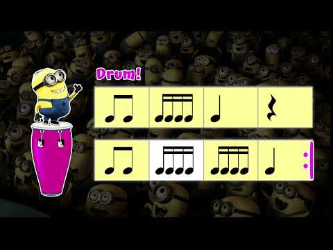Drumming with Gru & Minions:   Beamed Sixteenth Notes
