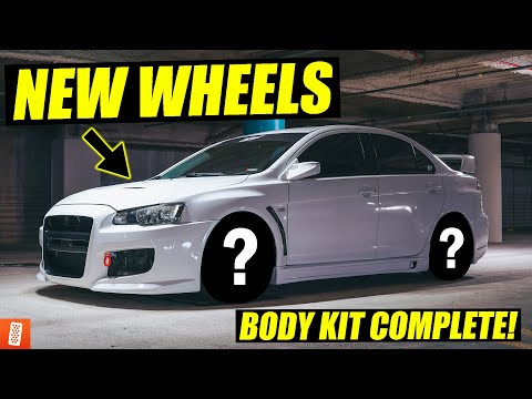 Building & Heavily Modifying a 2013 Mitsubishi Lancer EVO GSR - Part 8: Body Kit & NEW WHEELS!