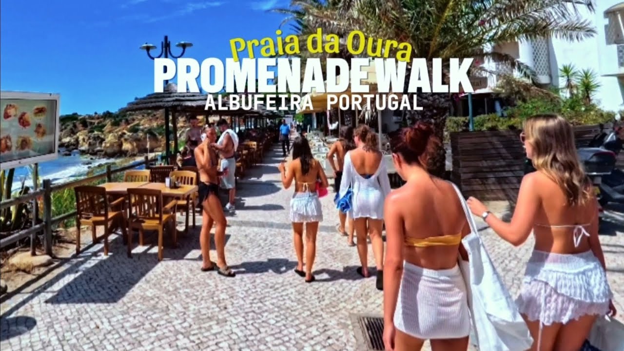 Embark on a walking tour around Praia da Oura beach.