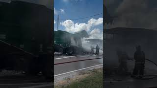 Wild video shows garbage truck on fire in front of a Louisiana jail