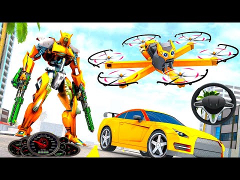 Optimus Prime Multiple Transformation Jet Robot Car Transform Game 2021 - Android Gameplay