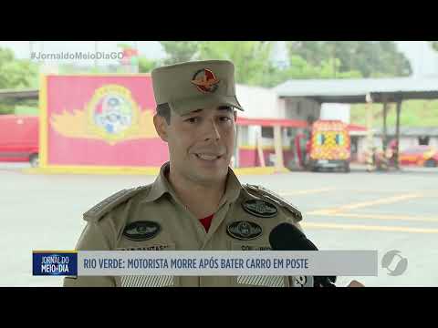 Motorista morre após bater carro em poste em Rio Verde