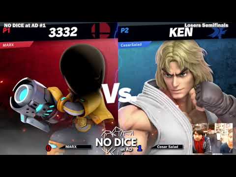 NO DICE at AD #1 - Marx (Mii Gunner) vs. Cesar Salad (Ken) - Losers Seminals