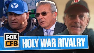 Download the video "Utah HC Kyle Whittingham & BYU HC Kalani Sitake Break Down Holy War Showdown 👀"