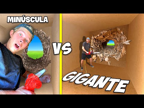 Escaping a 100-Layer Cardboard Wall Tiny vs. GIANT! *TRAPPED*
