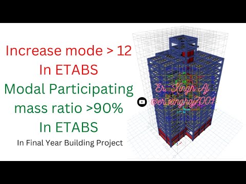 Increase mode in ETABS  and modal participating mass ratio more than 90%