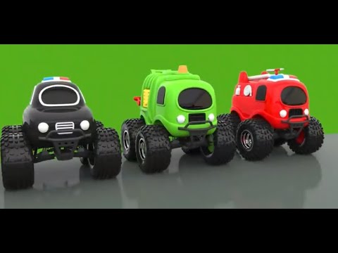Learn Shapes And Race Monster Trucks - TOYS | Videos For Children