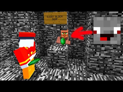 ich bin heimlich der Villager Shop Troll in LUCKY BLOCK BEDWARS