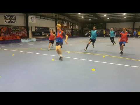 Fun warm up training game. Rondo and 3 in a line, naughts and crosses.