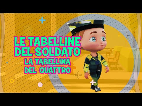 Tabellina del 4 - Le tabelline del soldato - baby dance - canzoni per bambini - musica per bimbi