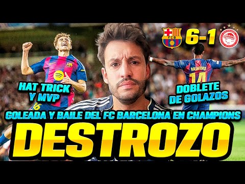 PERFECTION FROM FERMÍN, A DOUBLE OF SUPERGOALS FROM RASHFORD, AND FC BARCELONA RUSH OLYMPIACOS 6-1