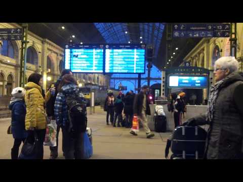 Spaceship launch at Keleti Train Station, Budapest