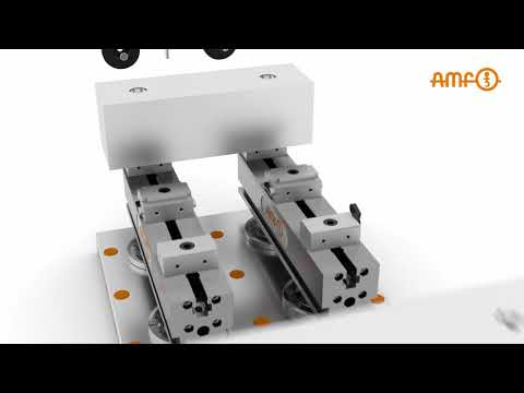 Erste / zweite Aufspannung mit modularem Nullpunktspannsystem und Mehrfachspannschiene von AMF