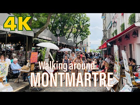 Montmartre , Paris walking tour 4K 2021 | Paris 4K | A walk in Paris