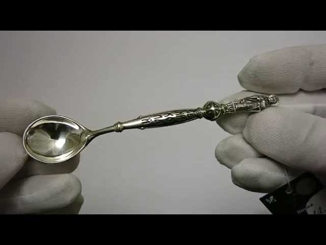 Серебряная ложка "Св. Николай Чудотворец" л19 Видеообзор