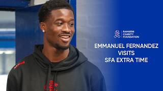 Rangers Player Emmanuel Fernandez meets excited kids at SFA Extra Time sessions