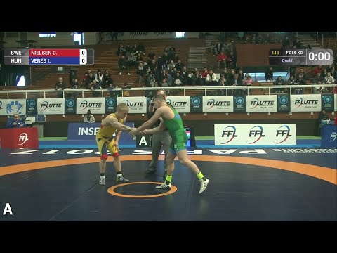 Qual. FS - 86 kg: I. VEREB (HUN) df. C. NIELSEN (SWE) by TF, 10-0