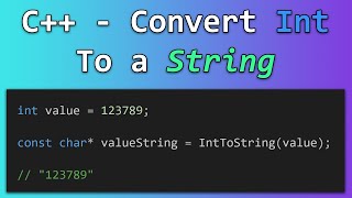 C++ - Int to String (manually, without to_string)