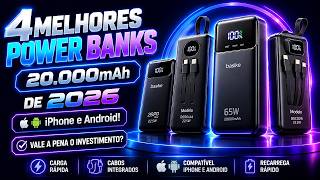 4 Melhores Power Banks 20.000mAh de 2026 | iPhone e Android! Vale a Pena o Investimento?