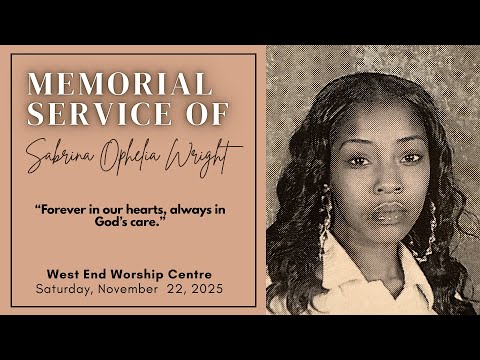 Celebration of Life service | Sabrina Wright