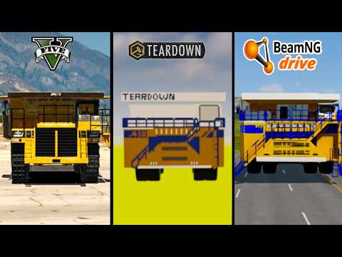 GIANT DUMP TRUCK GTA 5 VS TEARDOWN VS BEAMNG DRIVE VS BRICK RIGS - WHICH IS BEST?