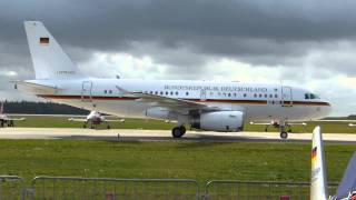 preview picture of video 'ILA 2012 - A319 15+01 Flugbereitschaft BMVg taxi'