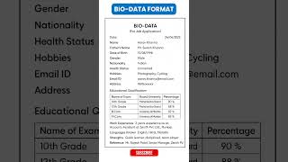 Download lagu Biodata Format for Job | How to Write a Biodata or CV | Curriculum Vitae Example for Freshers mp3