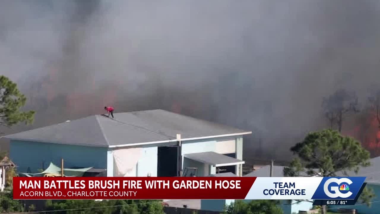 'He's my hero': Charlotte Ranchettes man fights brush fire with garden hose amid evacuation orders
