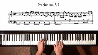 Bach Prelude and Fugue No.6 (Fast Tempo) Well Tempered Clavier, Book 1 with Harmonic Pedal