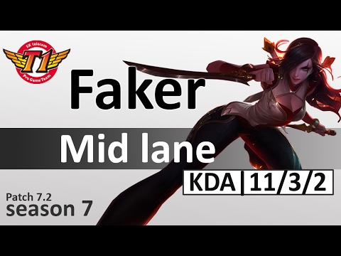 SKT T1 Faker : Katarina vs Jayce | Mid lane | KR LOL | Patch 7.2 | Season7