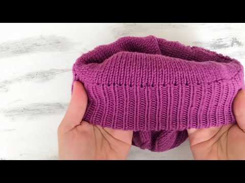 Как связать подклад для шапки спицами.