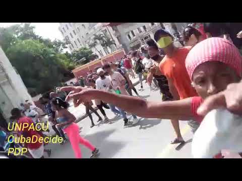 UNPACU junto al pueblo en manifestación pacífica en las calles de La Habana, Cuba.