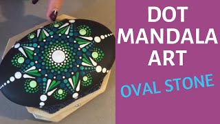 Dot Mandala on an oval shape stone