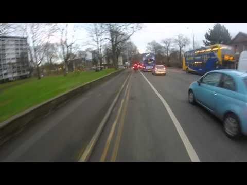 Manchester Glass Van - Using cycle lane as a personal slip road