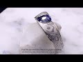 video - White Mokume Wave Engagement Ring with 0.9 ct Pear