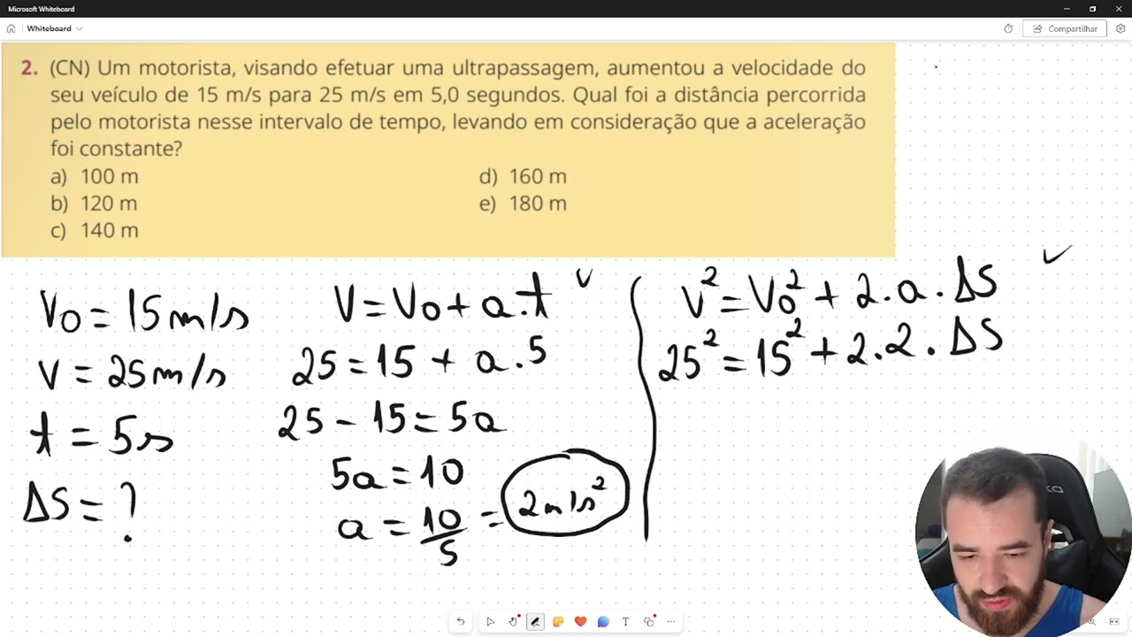 Questão Cinemática - Movimento Uniformemente Variado (M.U.V) - Colégio Naval