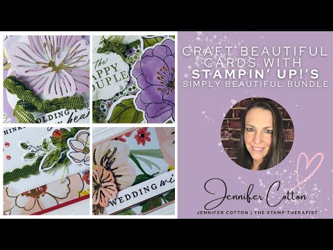 Stampin’ Up! Simply Beautiful Bundle | 4 Elegant Floral Cards (Thinking of You, Wedding & More)