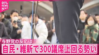 【中継】自民・維新で300議席上回る勢い　与野党の反応は？