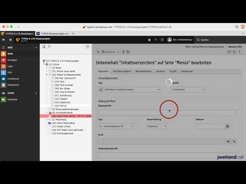 TYPO3 CMS 8.7 für Redakteure - Teil 35: Inhaltselemente für  Menüs