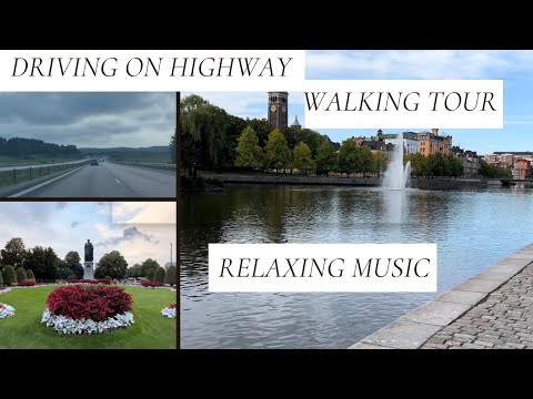 Walking in Norrköping, Sweden - 4k City Tour with Relaxing music
