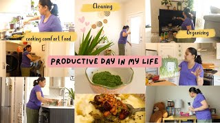 Productive Day - Cleaning, Organizing, Cooking desi food - Home Reset finding joy in mundane routine