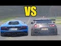 NISSAN GTR R35 Vs LAMBORGHINI AVENTADOR ACCELERATION SOUND