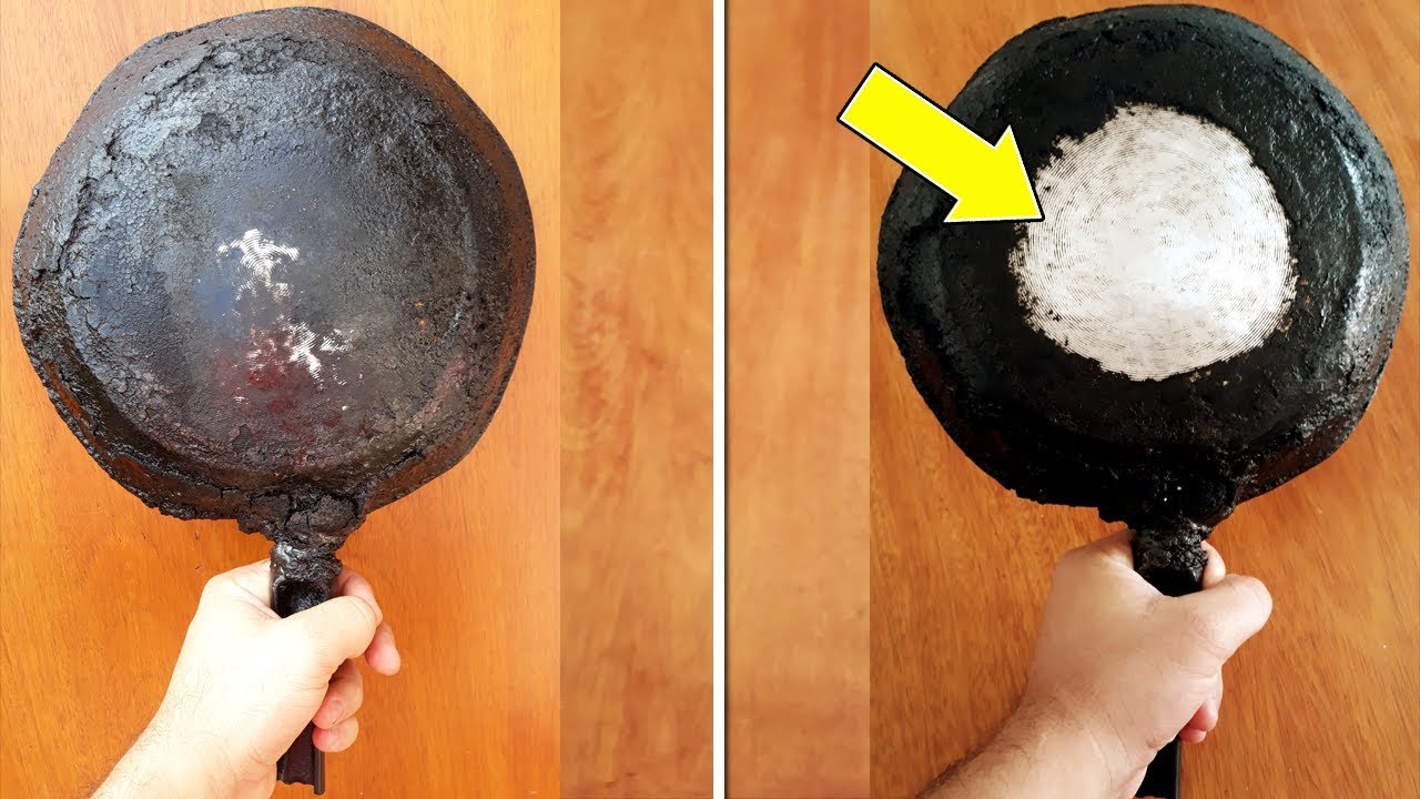 LIMPE a PANELA queimada e faz Polimento EM 5 minutos. Mistura mágica DERRETE SUJEIRA