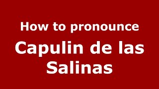 How to pronounce Capulin De Las Salinas