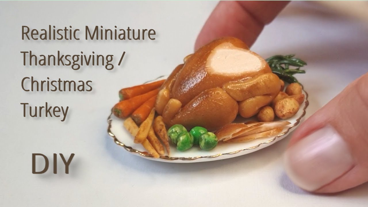 🤯Tiny Roast Turkey TUTORIAL (Thanksgiving & Christmas) #MiniFood #ThanksgivingCrafts #Miniatures